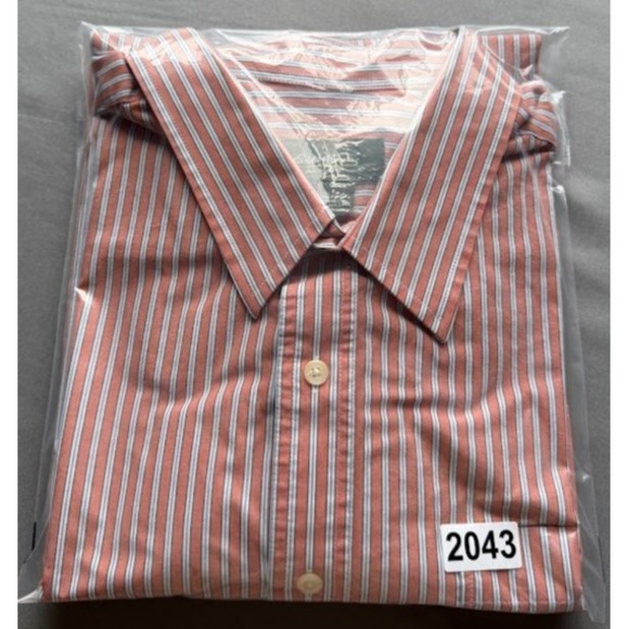 Eddie Bauer Shirt Men XXL Orange Striped Button Up 100%Cotton Long Sleeve Casual - Picture 15 of 15